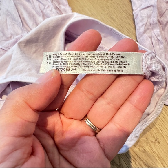 Free People Bodysuit Womens Medium Pink-Purple Lace Long Sleeve - Picture 5 of 8